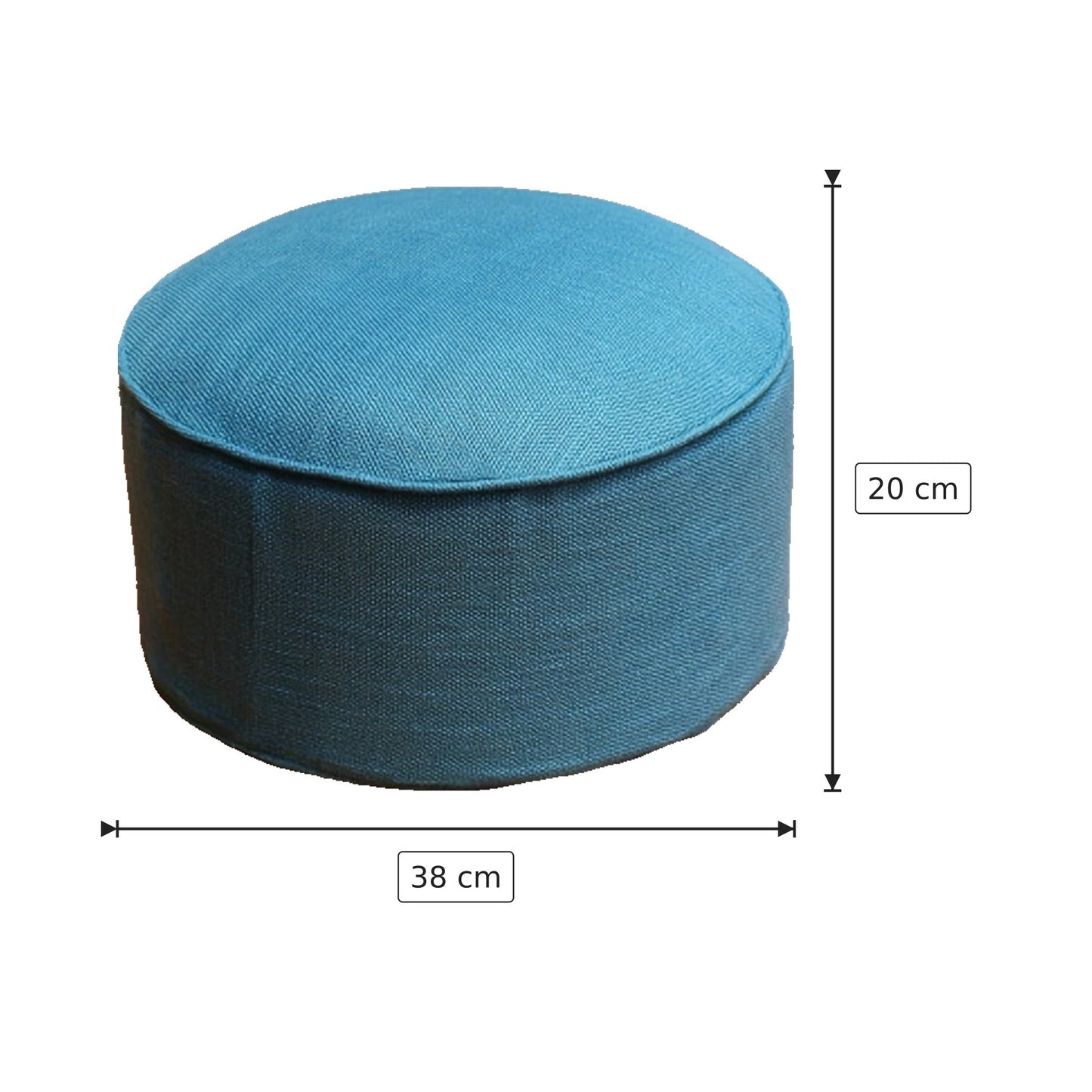 Cuscino da Pavimento Ø38x20 cm - Blu Lago