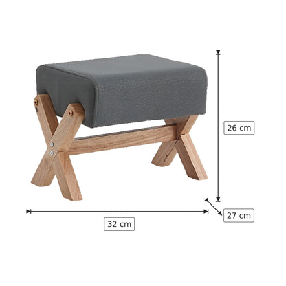 Panchetto in Legno Massello - Ciano + Legno 32×26×27 cm