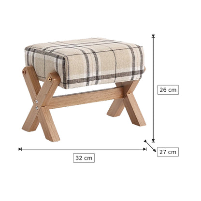 Panchetto in Legno Massello - Righe + Legno 32×26×27 cm