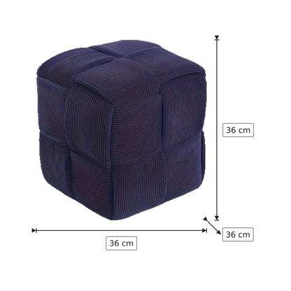 Pouf Cubo Intrecciato - Blu Navy 36×36×36 cm