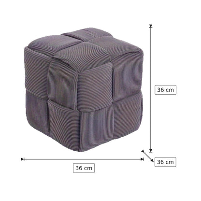 Pouf Cubo Intrecciato - Grigio 36×36×36 cm