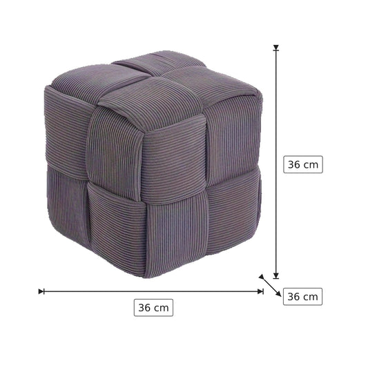 Pouf Cubo Intrecciato - Grigio 36×36×36 cm