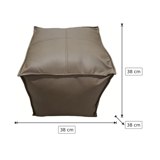 Pouf Marocchino in Pelle - Caffè 38×38×38 cm