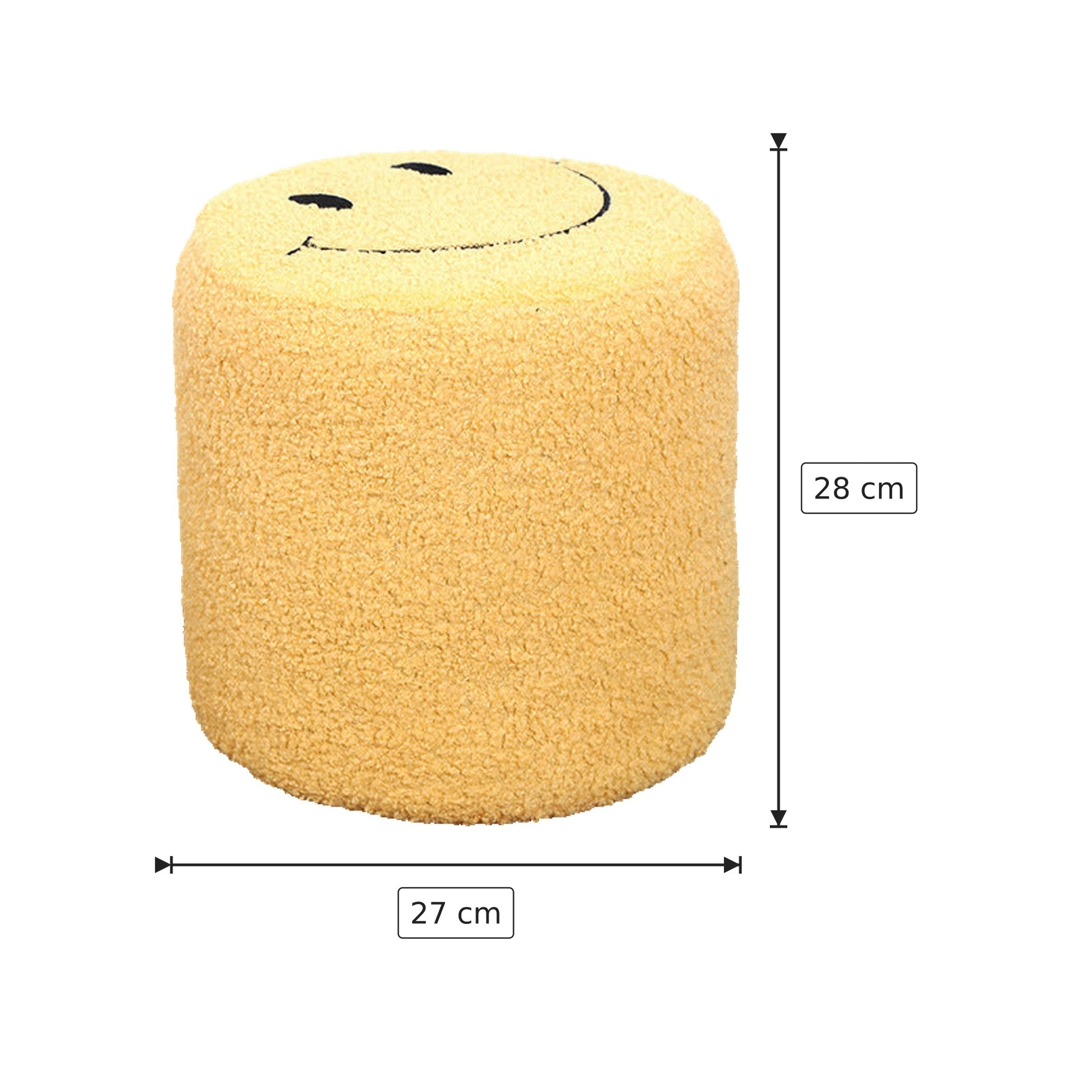 Pouf Tondo Smiley - Sorriso Giallo Ø27×28 cm