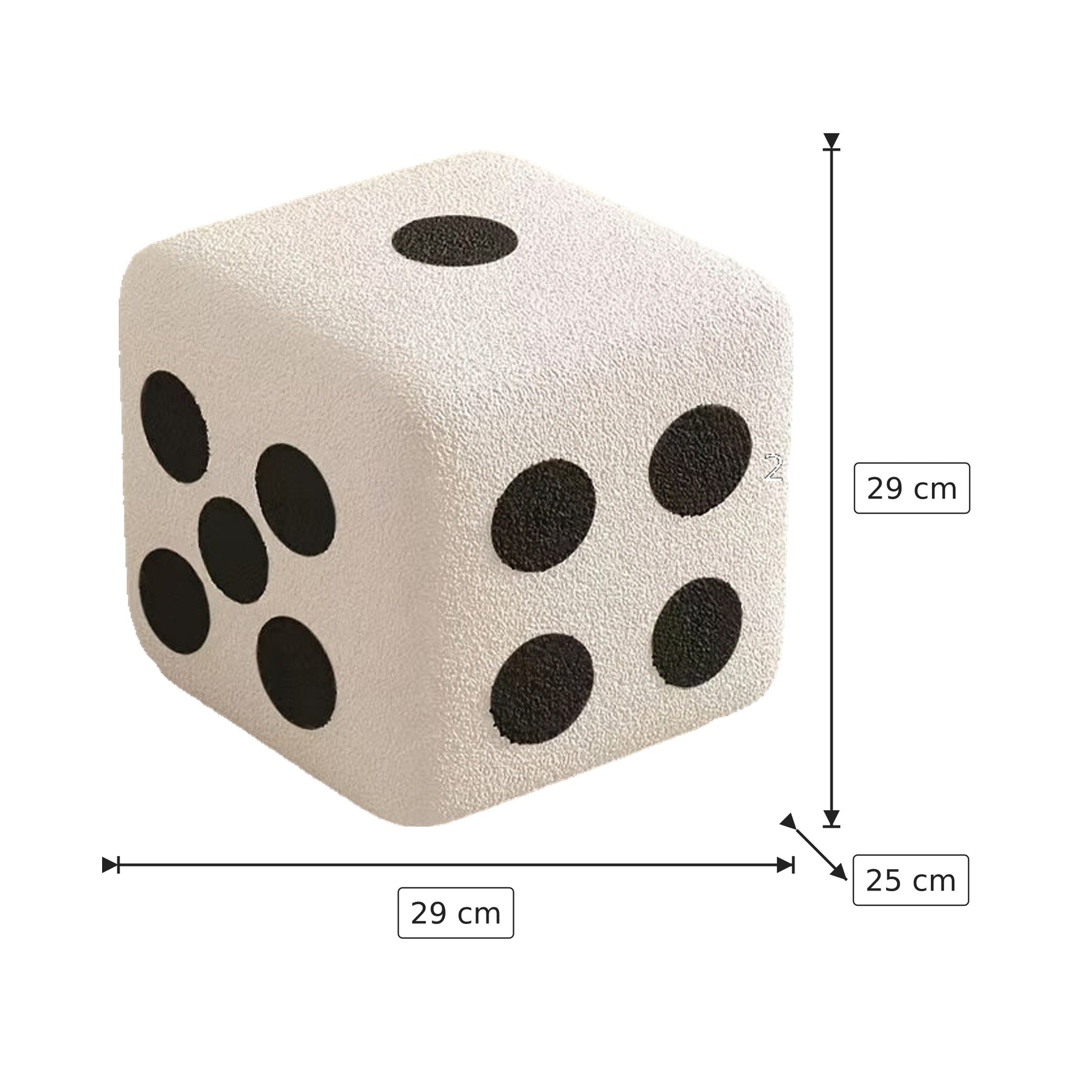 Sgabello Dado - Bianco 29×29×25 cm
