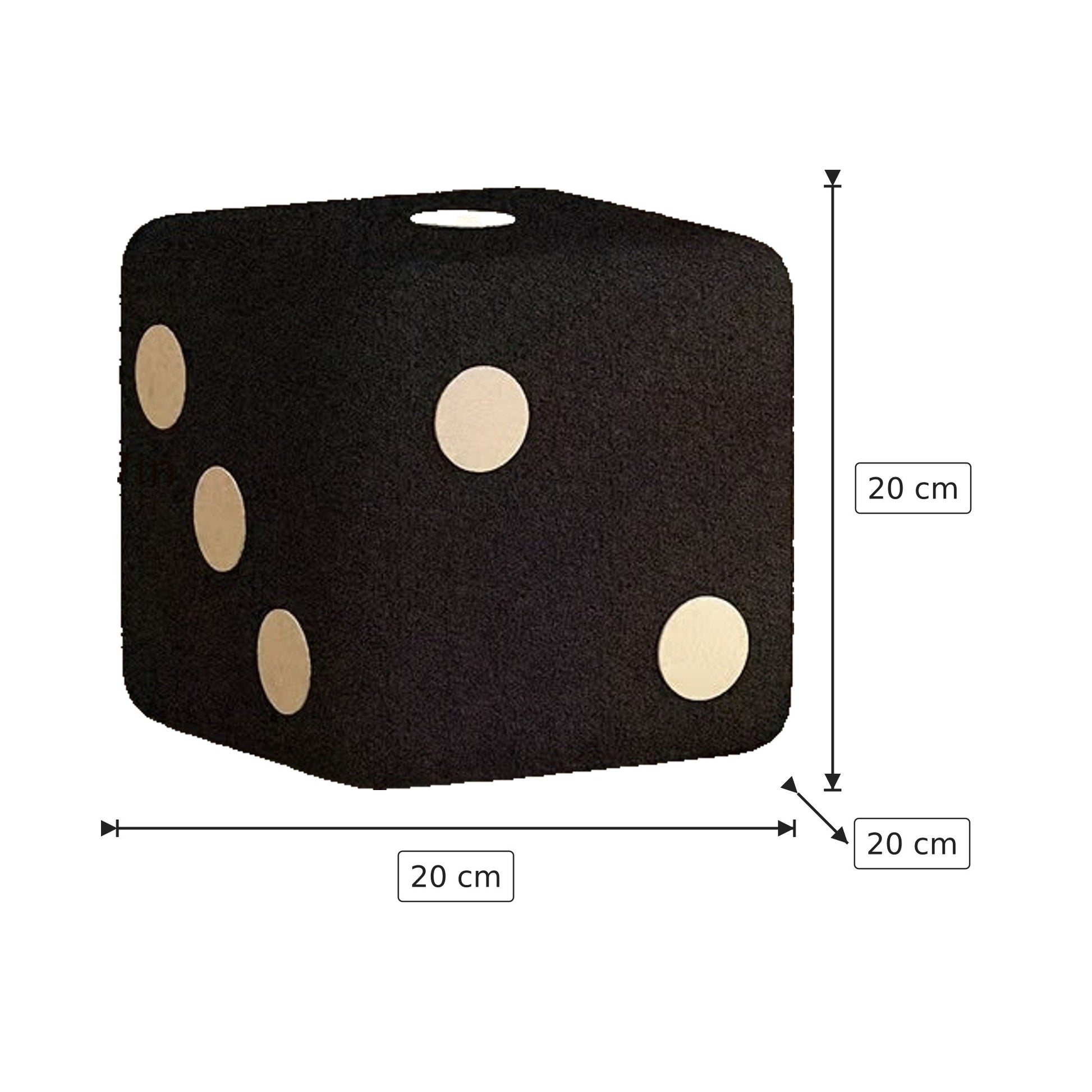 Sgabello Dado - Nero 20×20×20 cm
