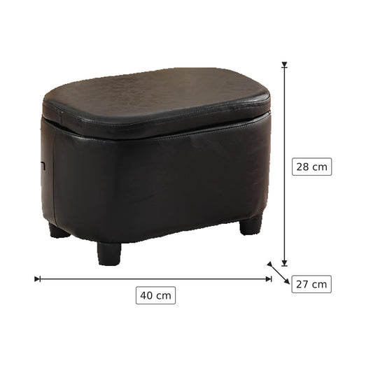 Sgabello Contenitore - Nero 40×28×27 cm