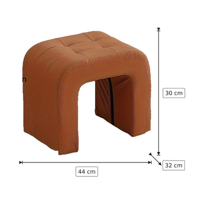 Pouf ad Arco Trapuntato - Marrone Grande 44×30×32 cm