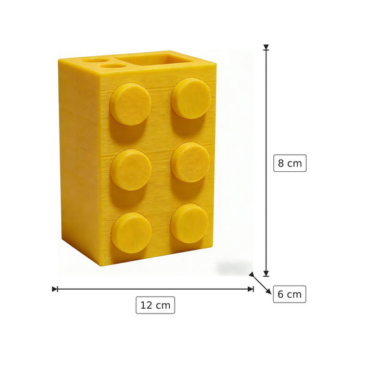 Portaspazzolino Lego giallo 12x8x6 cm