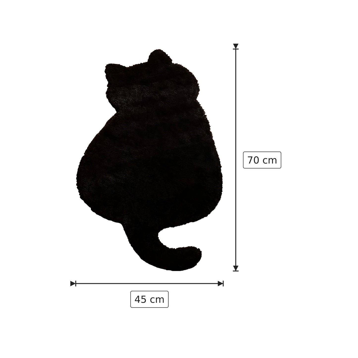Tappeto Moderno a Forma di Gatto - Nero 45x70 cm - 60x85 cm