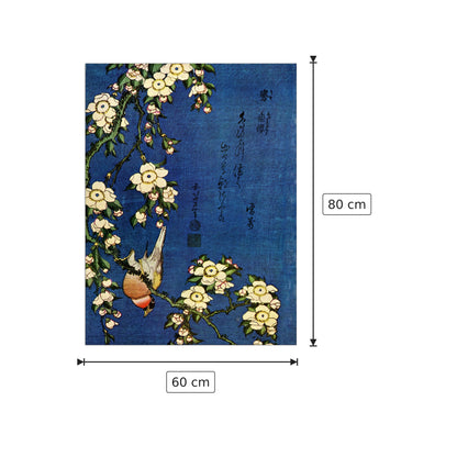 Bullfinch and drooping cherry - Hokusai Katsushika - cm 60x80 - Pannello in MDF