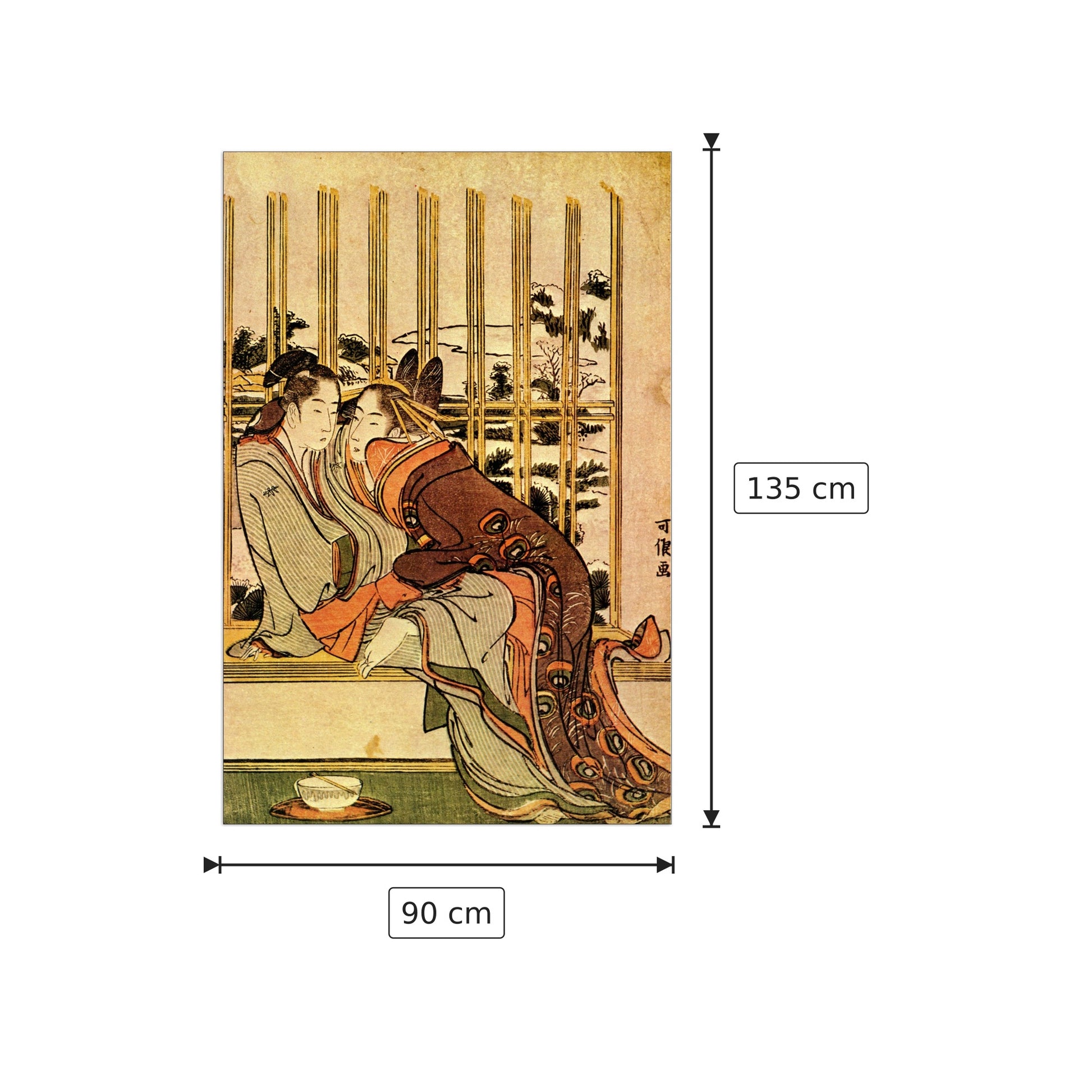 Couples - Hokusai Katsushika - cm 90x135 - Pannello in MDF