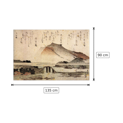 Mountain landscape with a bridge - Hokusai Katsushika - cm 135x90 - Pannello in MDF