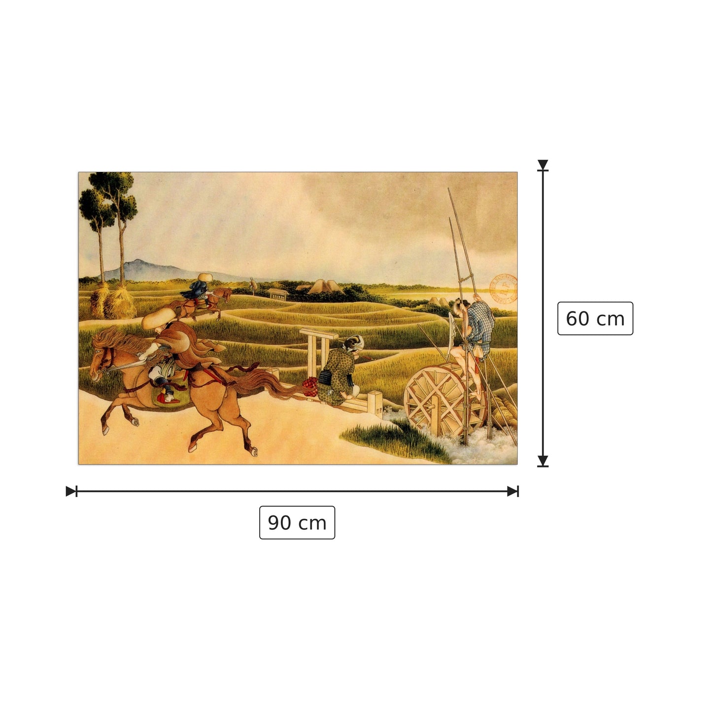 Samurai riding on horses - Hokusai Katsushika - cm 90x60 - Pannello in MDF