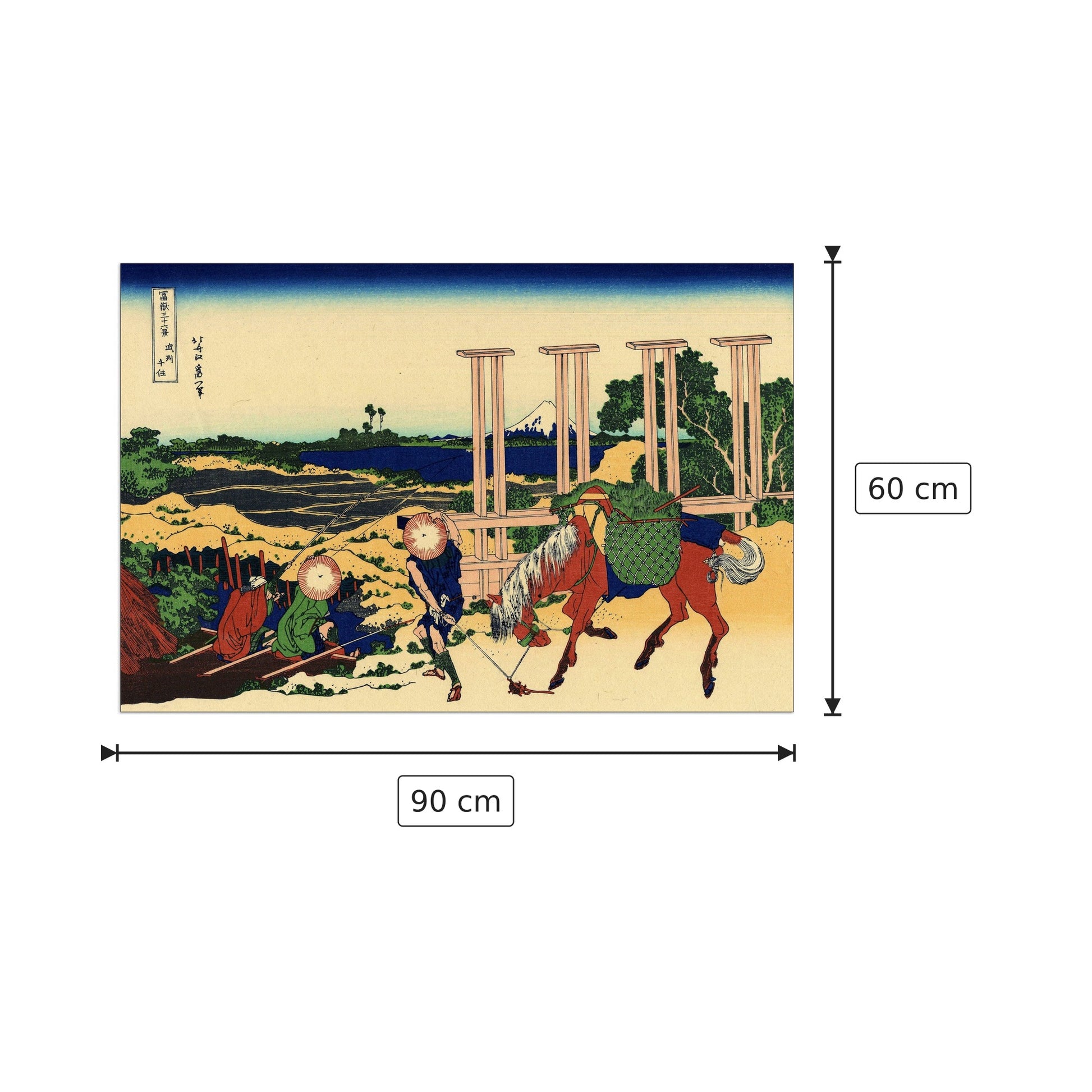 Senju - Hokusai Katsushika - cm 90x60 - Pannello in MDF