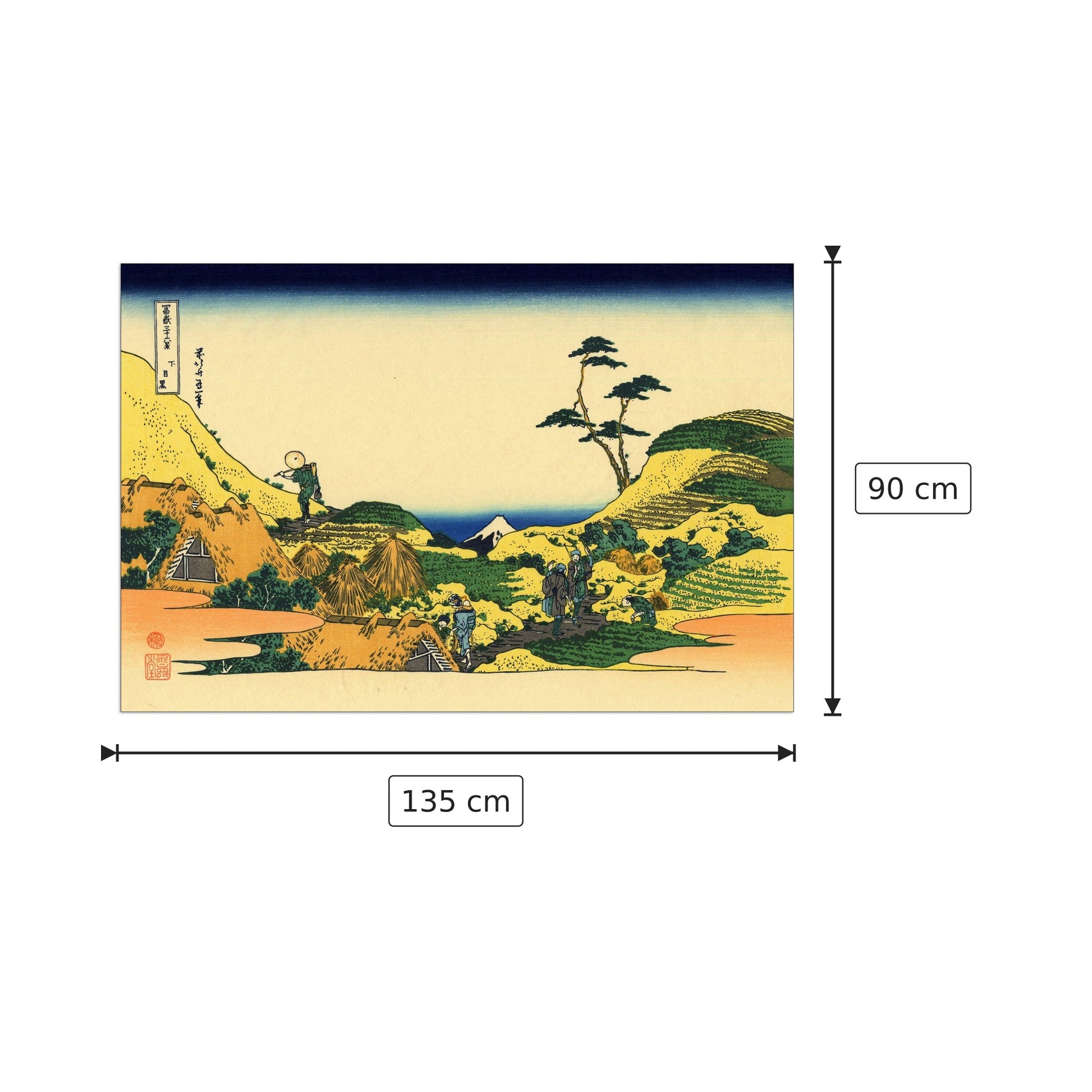 Shimomeguro - Hokusai Katsushika - cm 135x90 - Pannello in MDF
