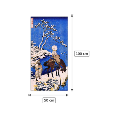 The poet Teba on a horse - Hokusai Katsushika - cm 50x100 - Pannello in MDF