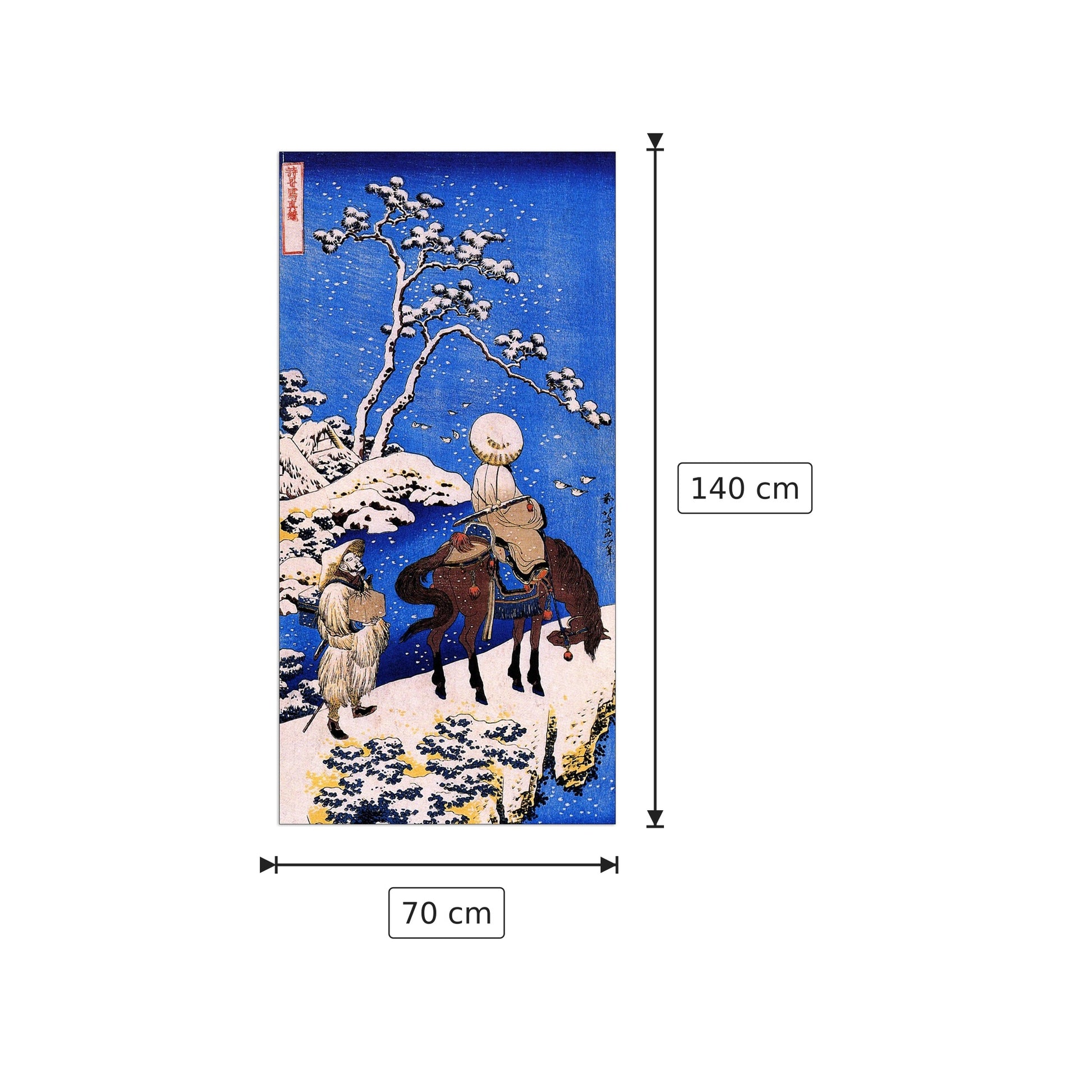 The poet Teba on a horse - Hokusai Katsushika - cm 70x140 - Pannello in MDF