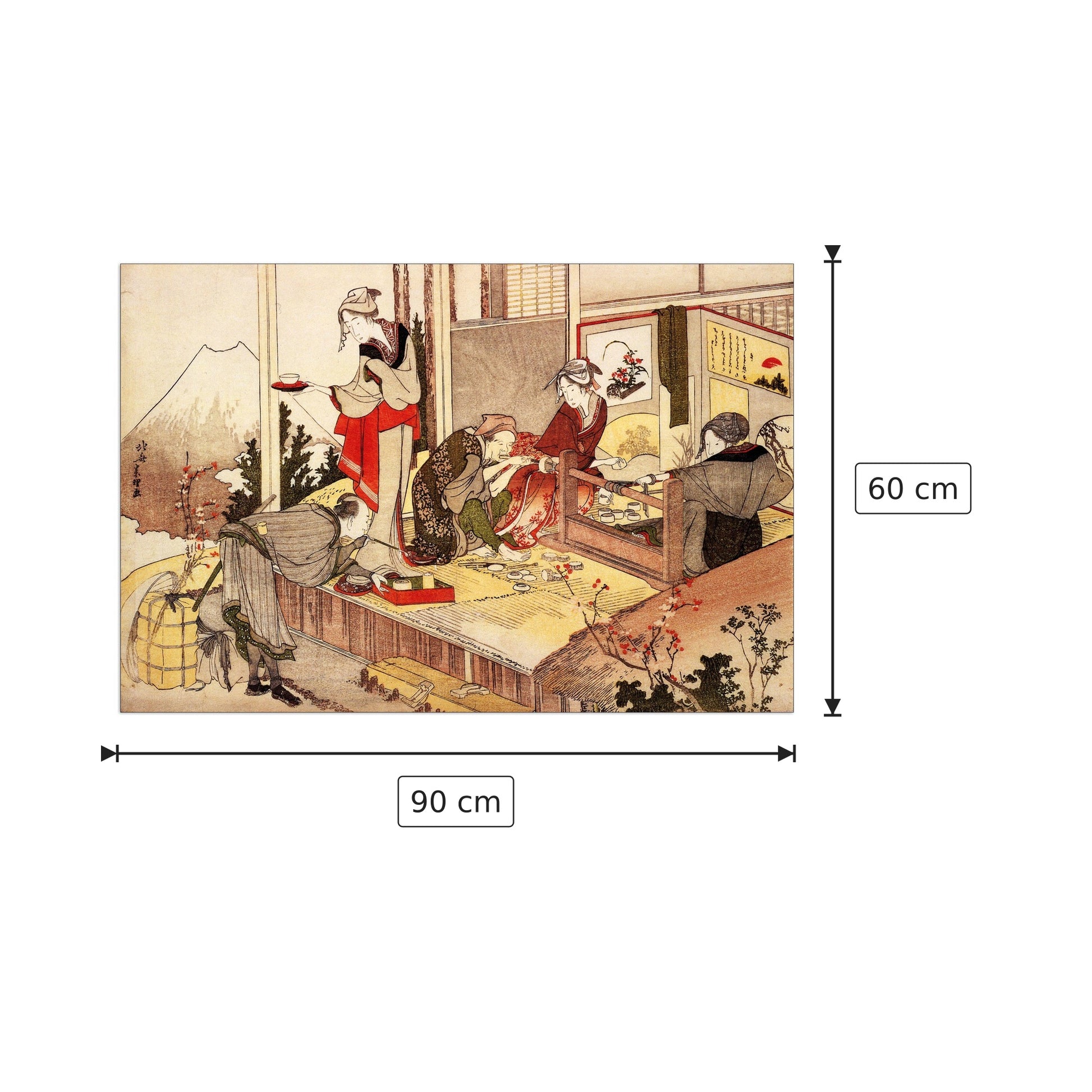 The studio of Netsuke - Hokusai Katsushika - cm 90x60 - Pannello in MDF