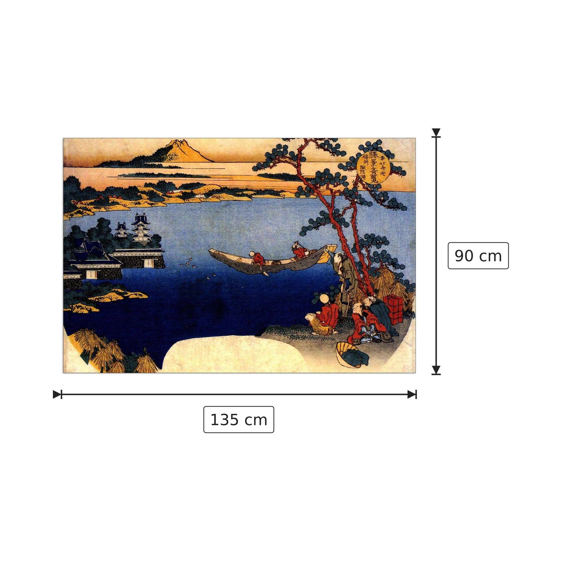 View of lake Suwa - Hokusai Katsushika - cm 135x90 - Pannello in MDF