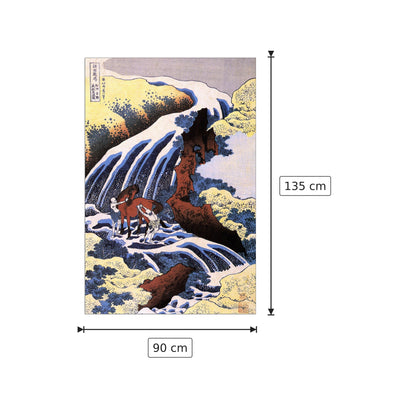 Waterfall and horse washing - Hokusai Katsushika - cm 90x135 - Pannello in MDF