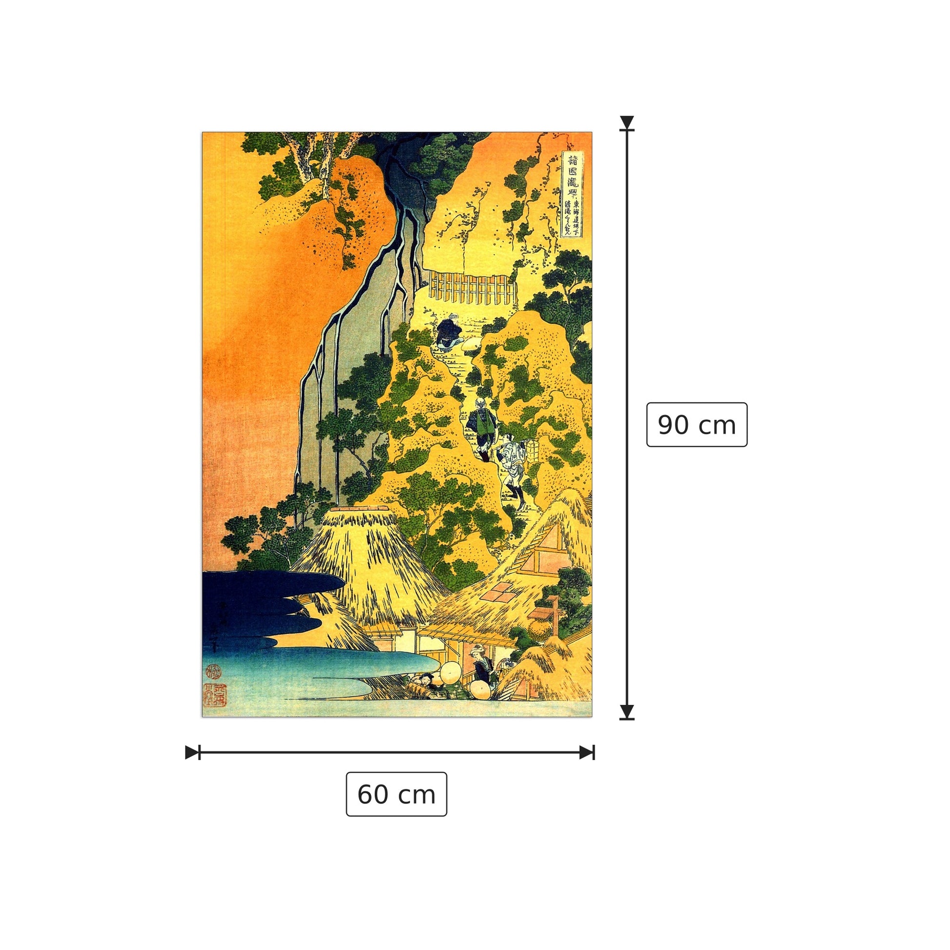 Waterfalls in all provinces - Hokusai Katsushika - cm 60x90 - Pannello in MDF