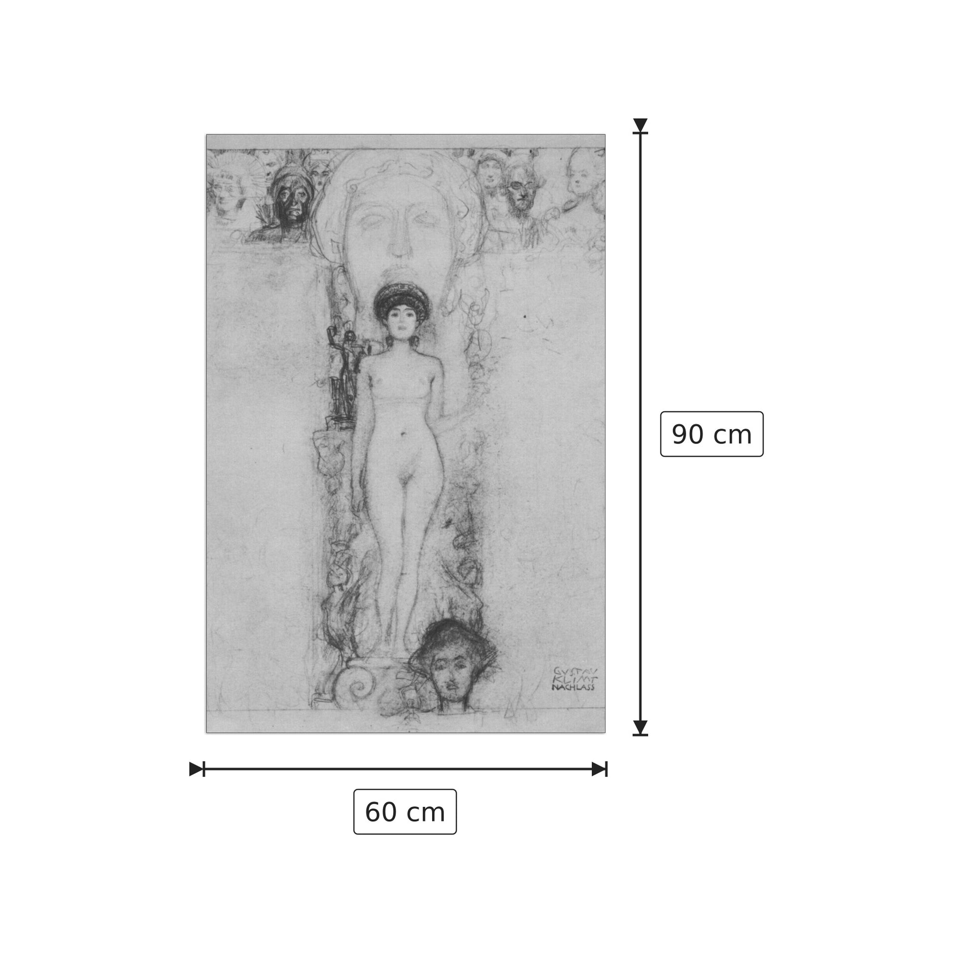 Allegory of Sculpture - Klimt Gustav - cm 60x90 - Pannello in MDF