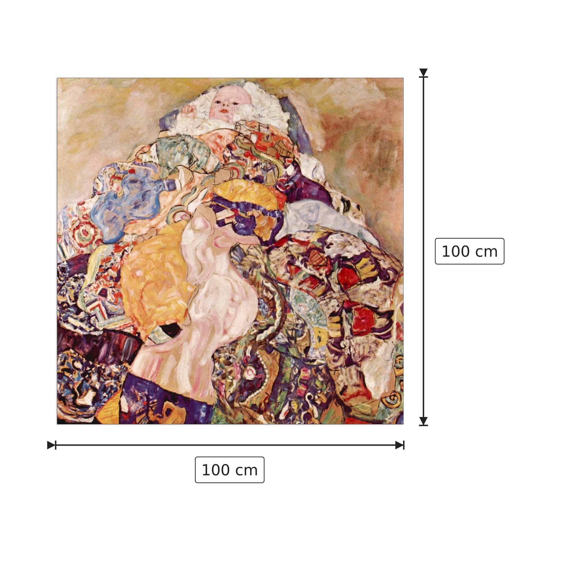 Baby - Klimt Gustav - cm 100x100 - Pannello in MDF