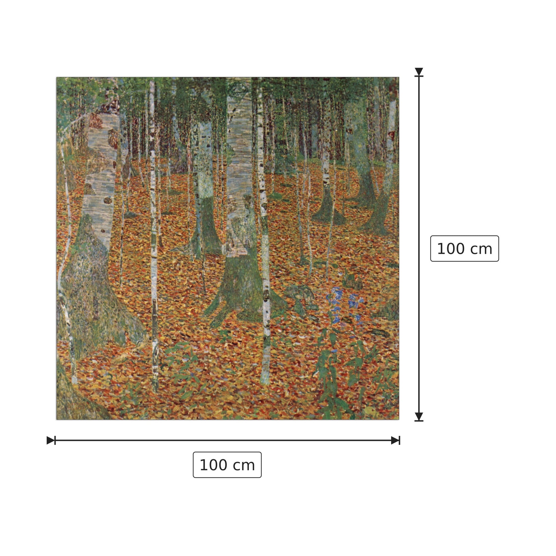 Birch Forest - Klimt Gustav - cm 100x100 - Pannello in MDF