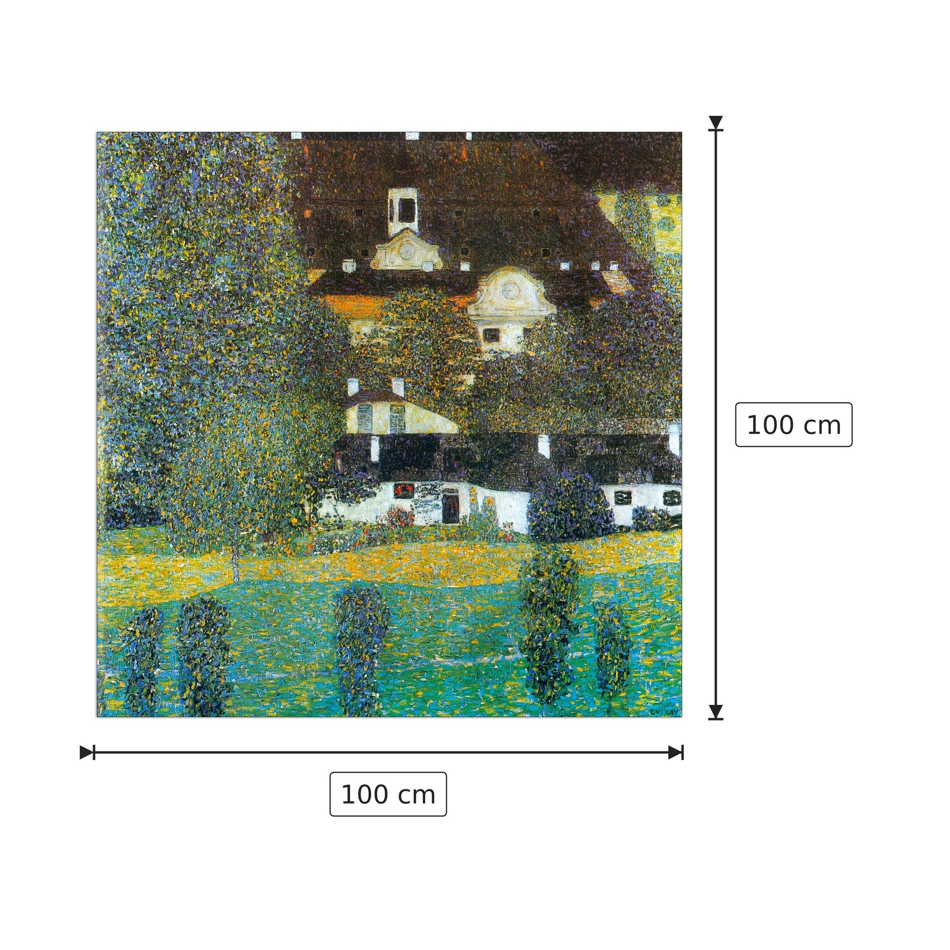 Castle Chamber at Attersee II - Klimt Gustav - cm 100x100 - Pannello in MDF