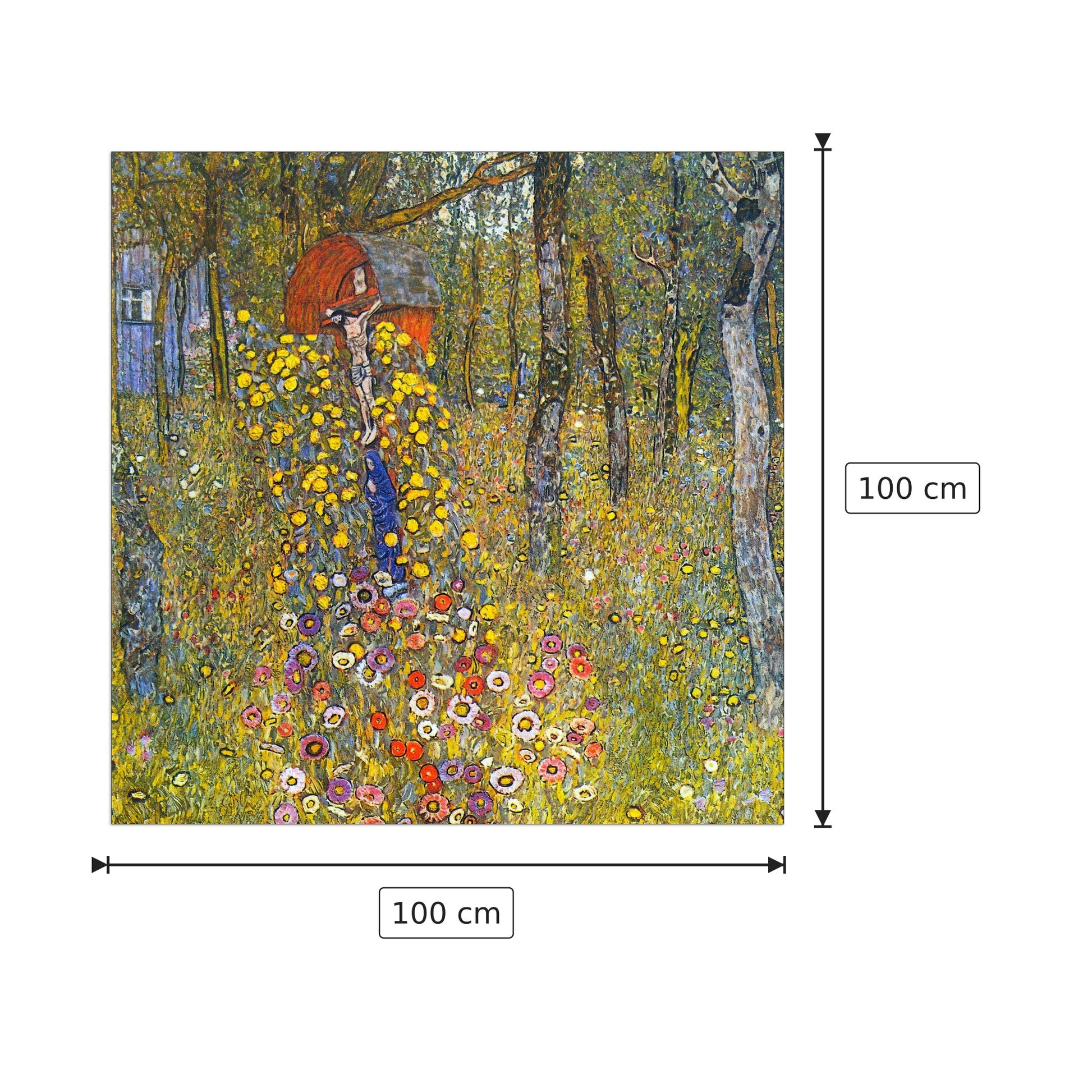 Farmers garden with crucifix - Klimt Gustav - cm 100x100 - Pannello in MDF