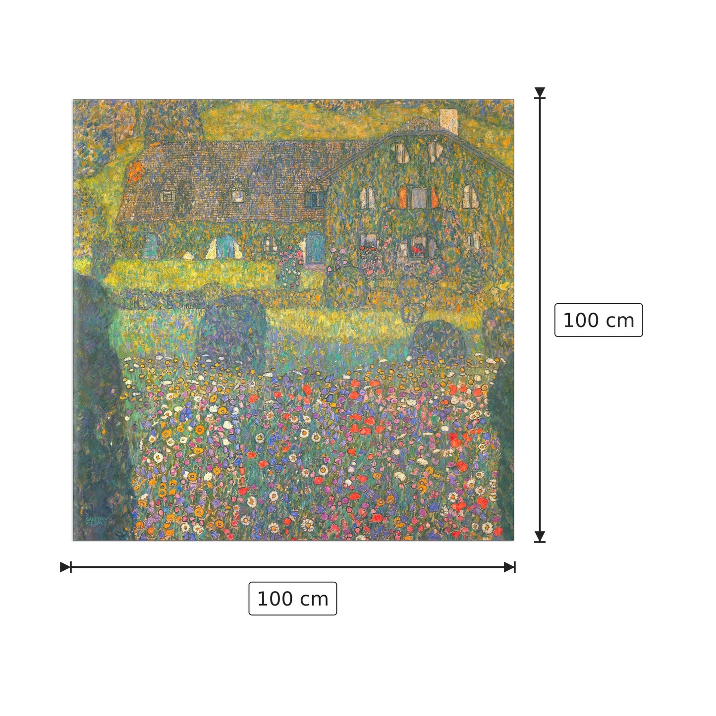 House in Attersee - Klimt Gustav - cm 100x100 - Pannello in MDF