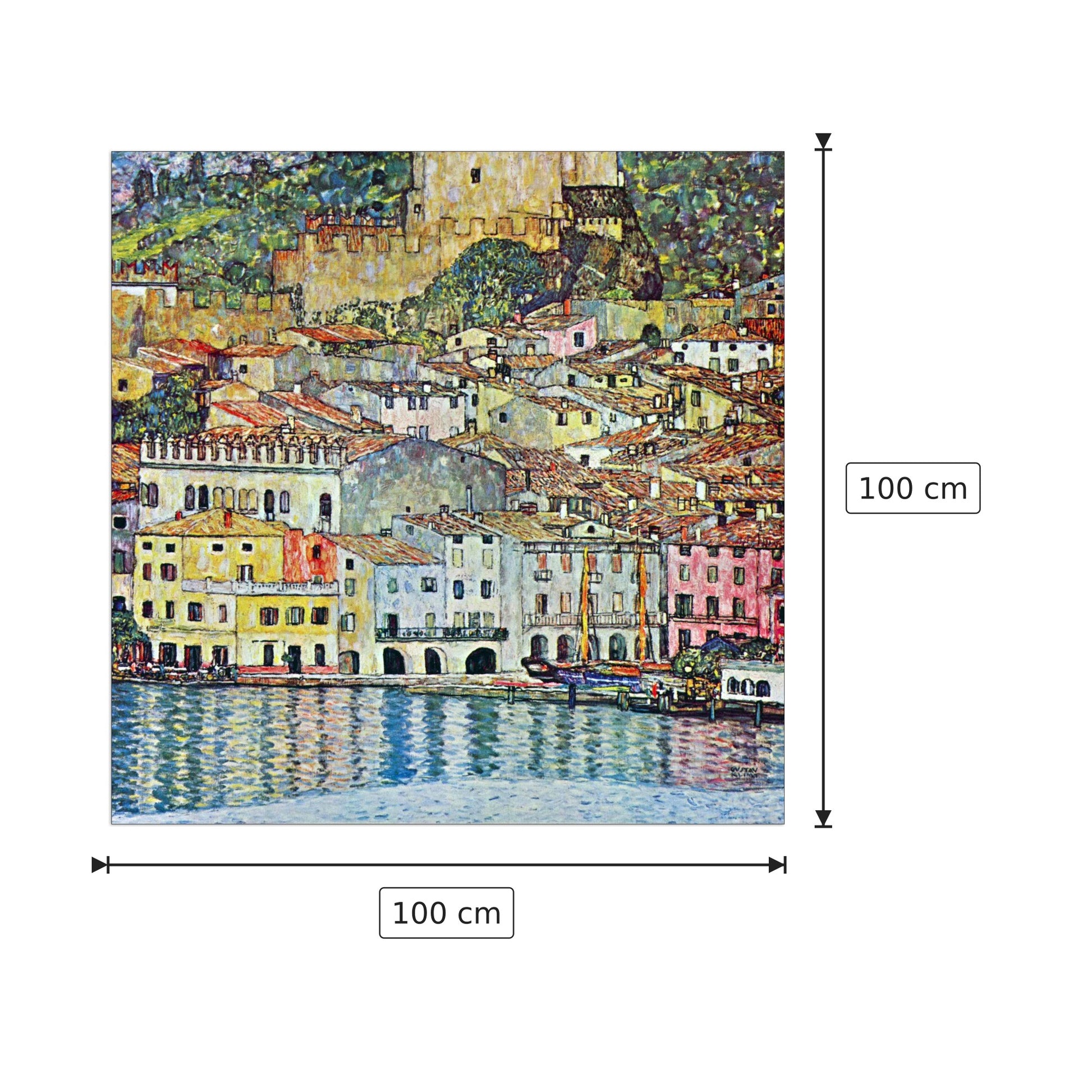 Malcena at the Gardasee - Klimt Gustav - cm 100x100 - Pannello in MDF