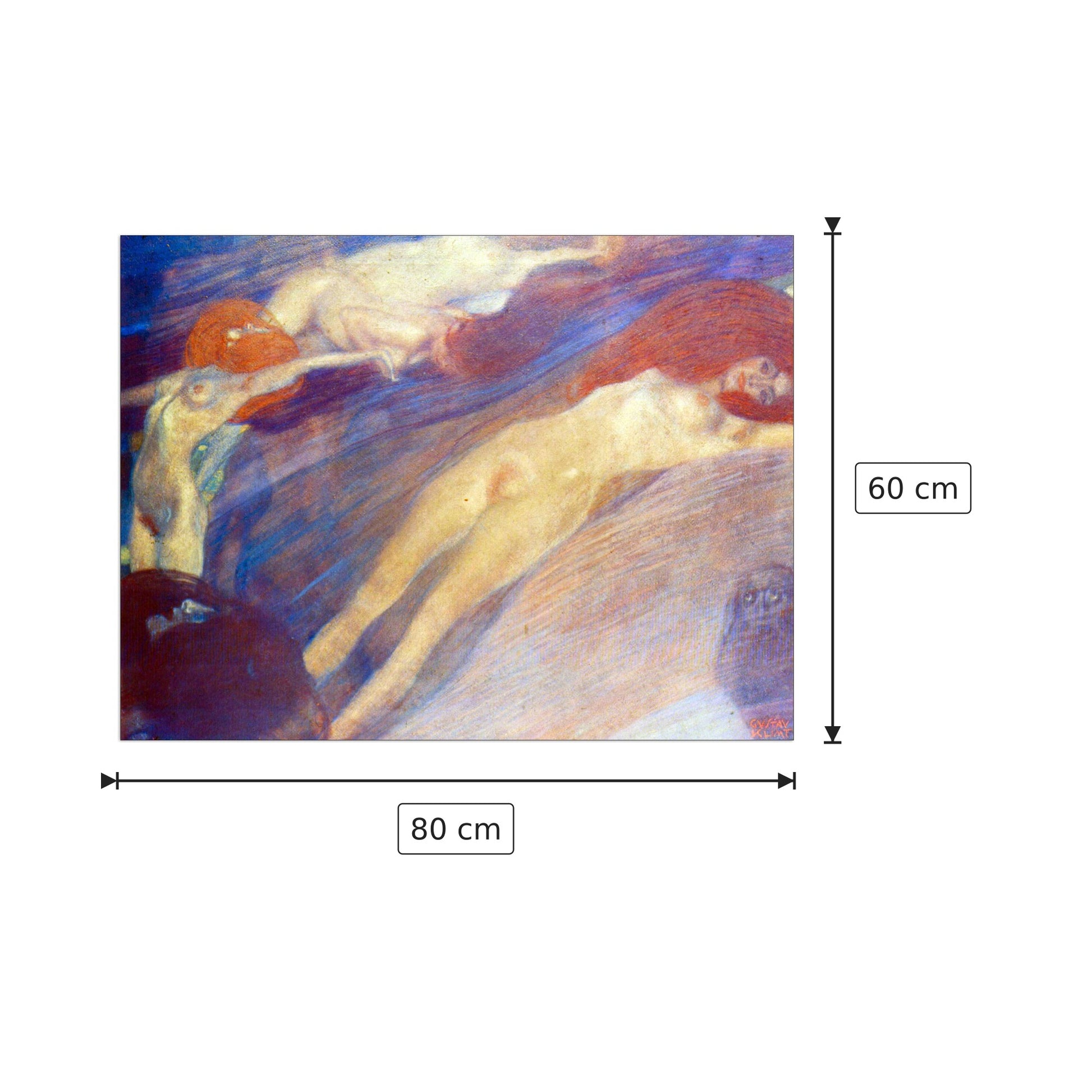 Moving water - Klimt Gustav - cm 80x60 - Pannello in MDF