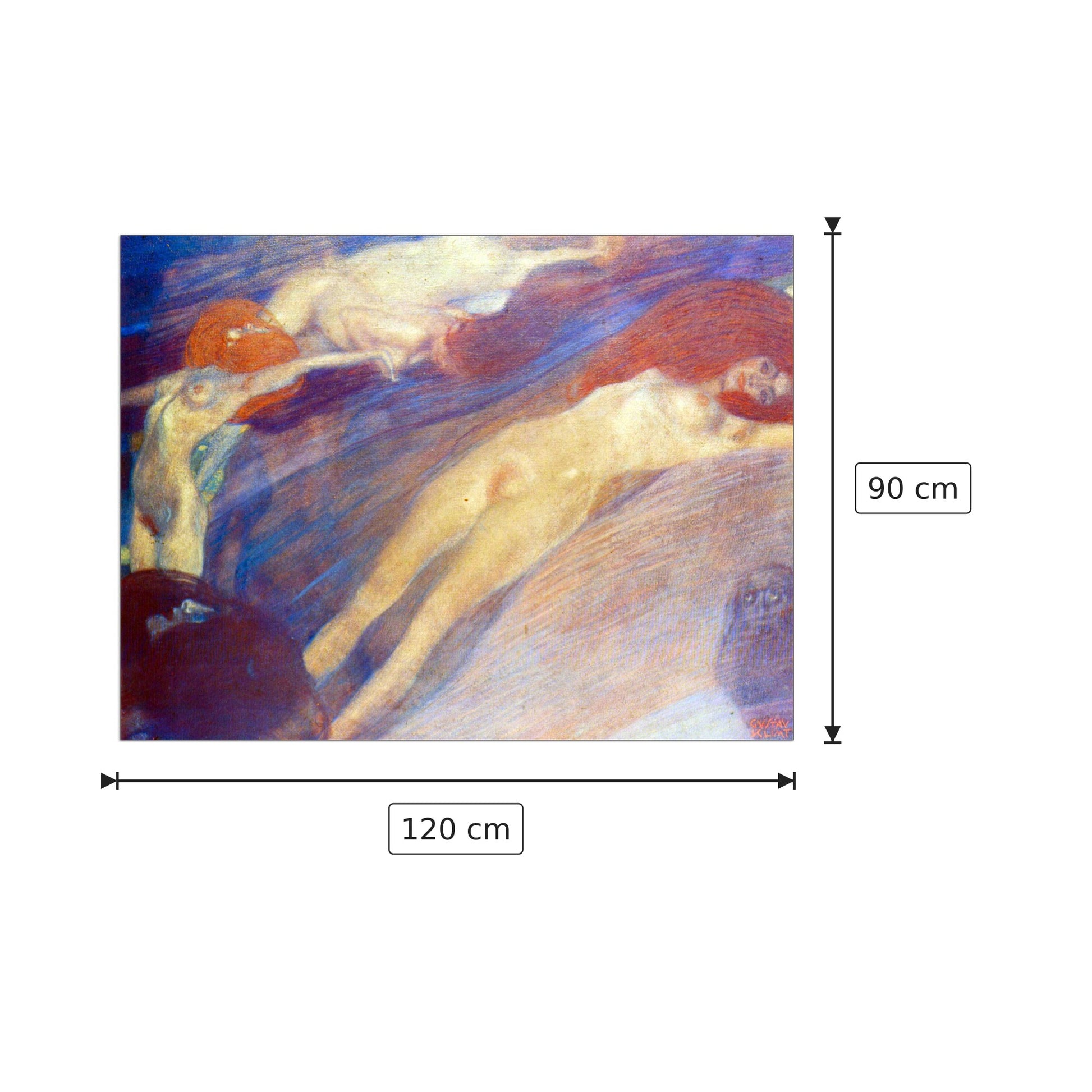Moving water - Klimt Gustav - cm 120x90 - Pannello in MDF