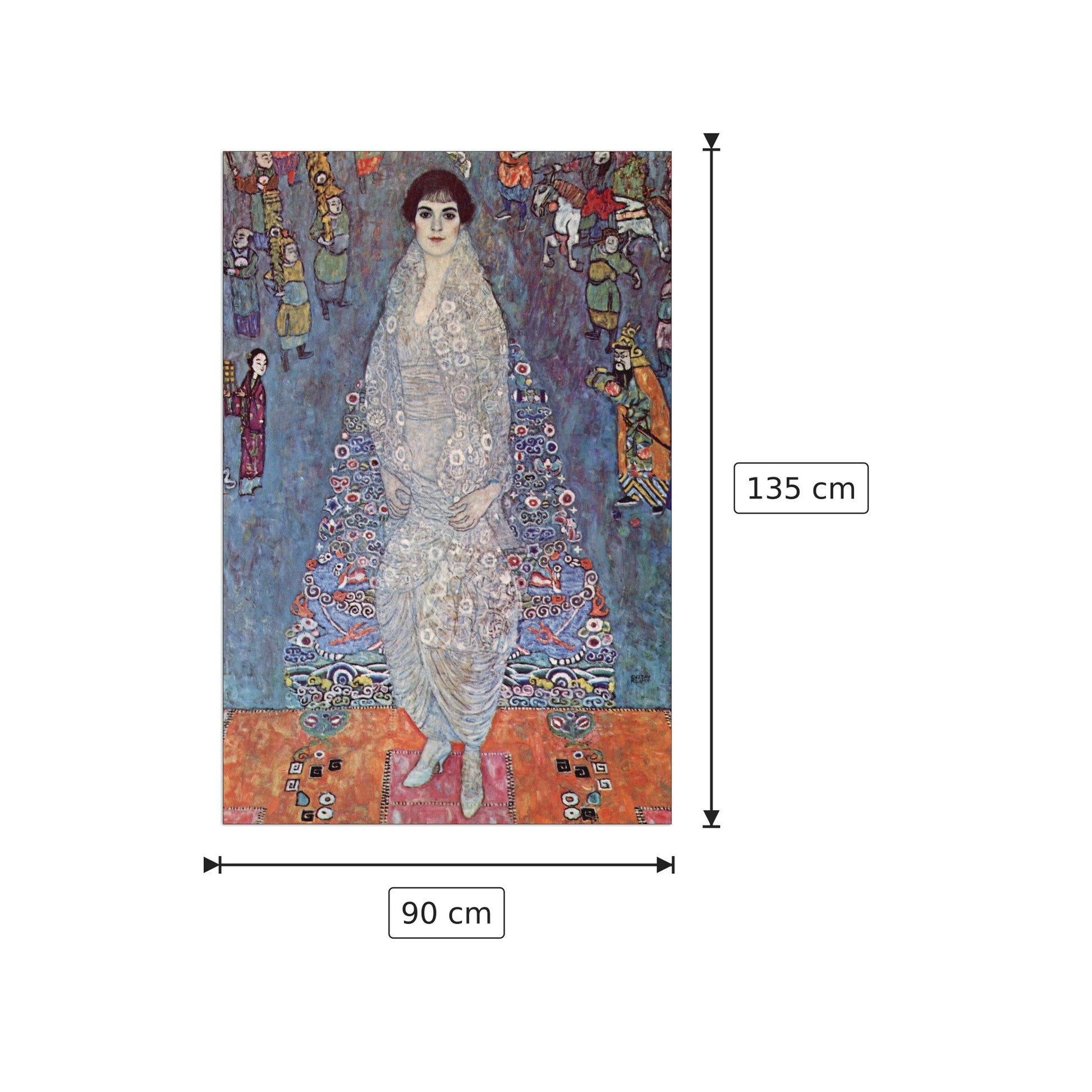 Portrait of Baroness Elisabeth Bachofen - Klimt Gustav - cm 90x135 - Pannello in MDF