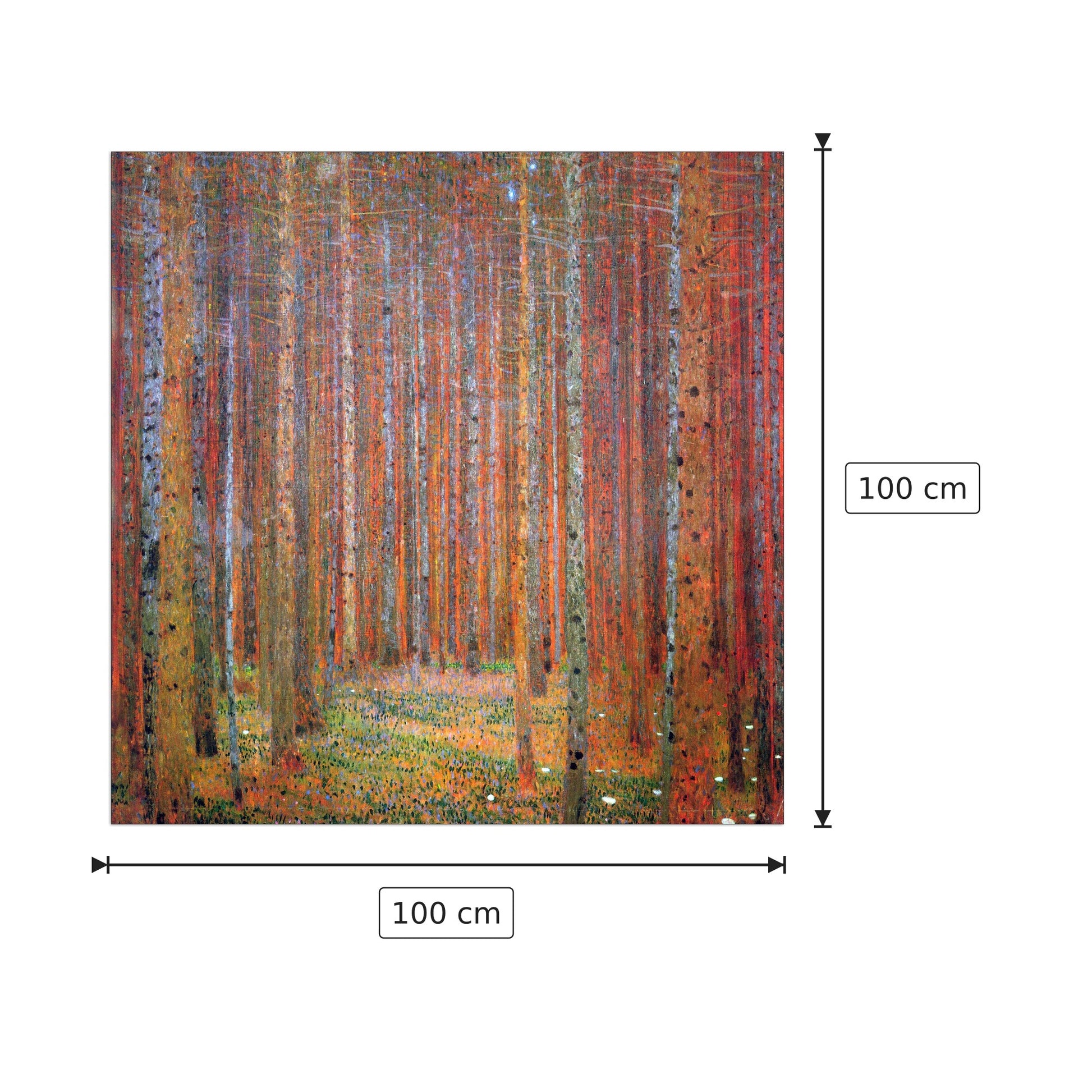 Tannenwald I - Klimt Gustav - cm 100x100 - Pannello in MDF