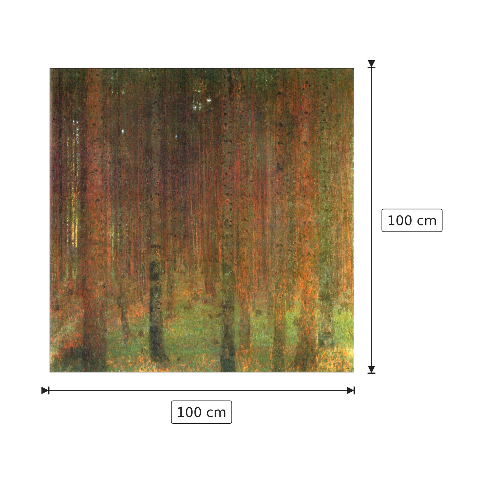 Tannenwald II - Klimt Gustav - cm 100x100 - Pannello in MDF