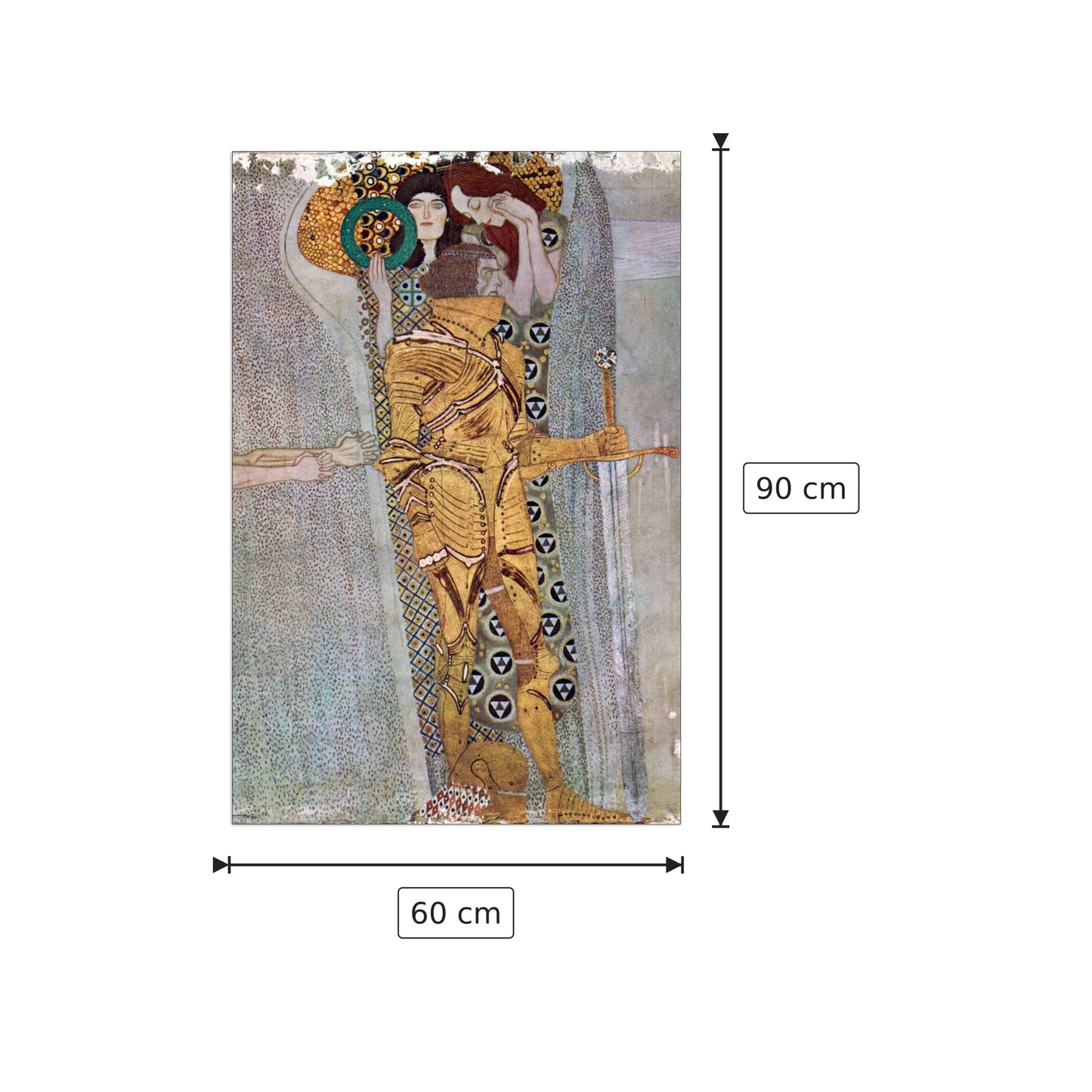 The Beethoven Freize - Klimt Gustav - cm 60x90 - Pannello in MDF