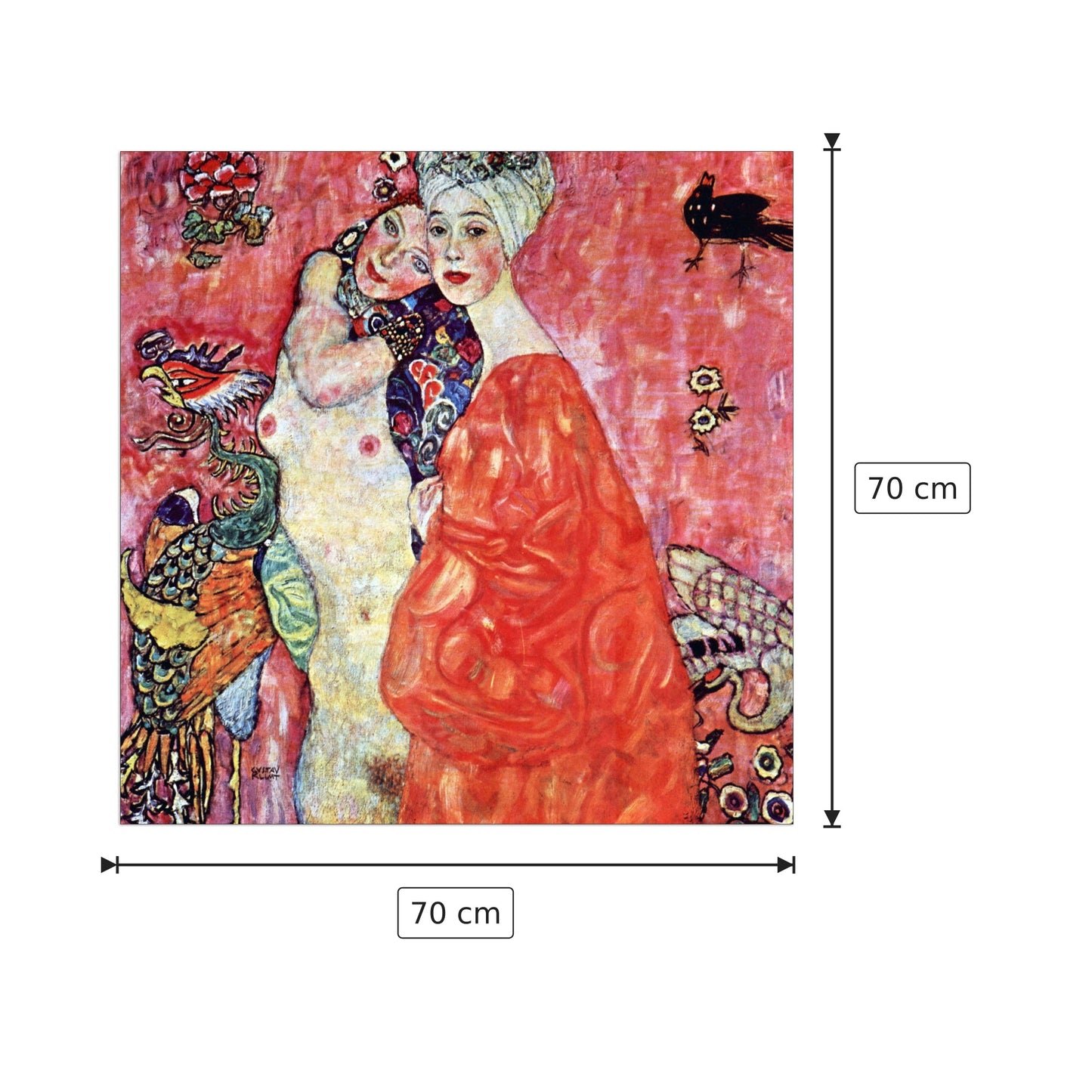 The girlfriends - Klimt Gustav - cm 70x70 - Pannello in MDF