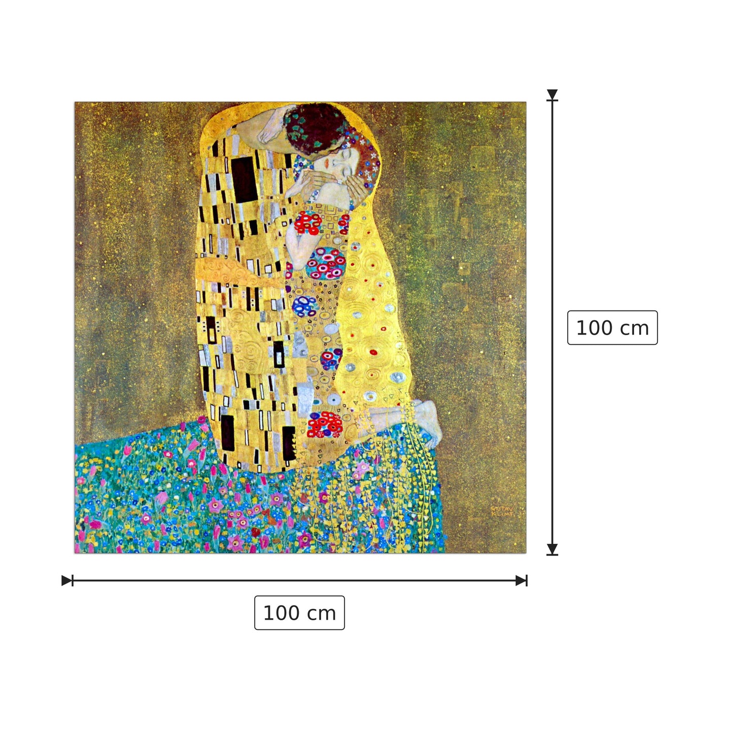 The Kiss 2 - Klimt Gustav - cm 100x100 - Pannello in MDF