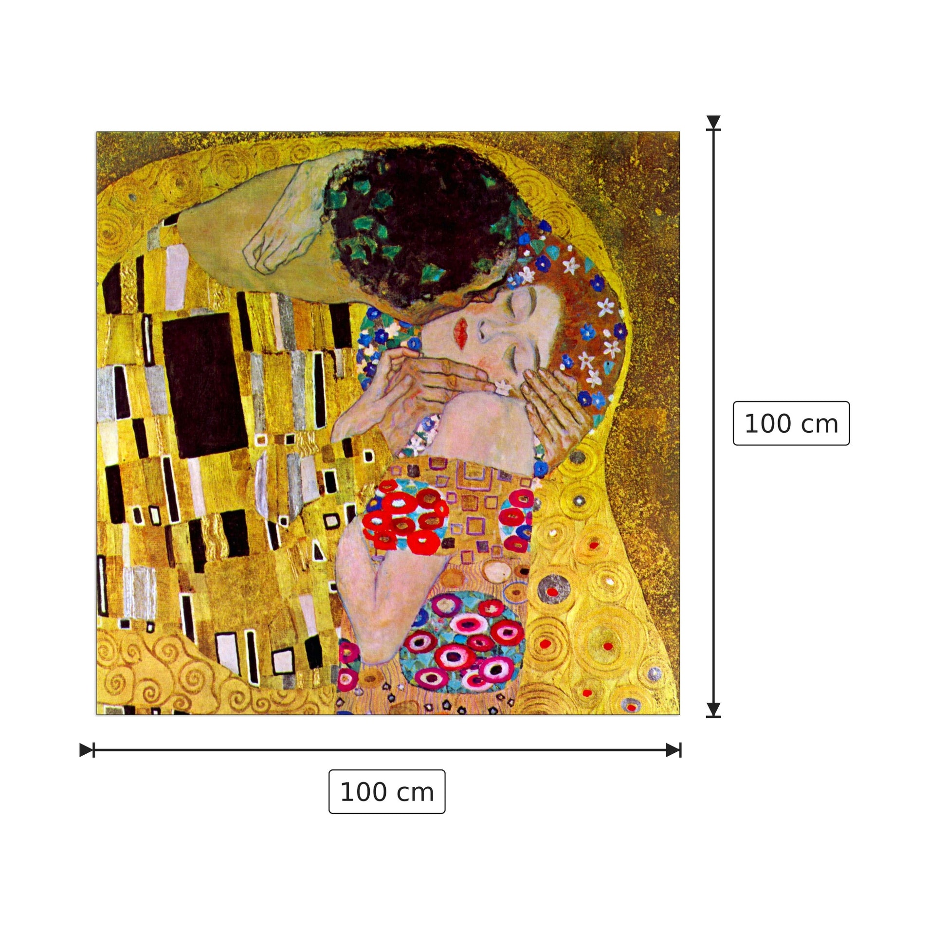 The Kiss - Klimt Gustav - cm 100x100 - Pannello in MDF