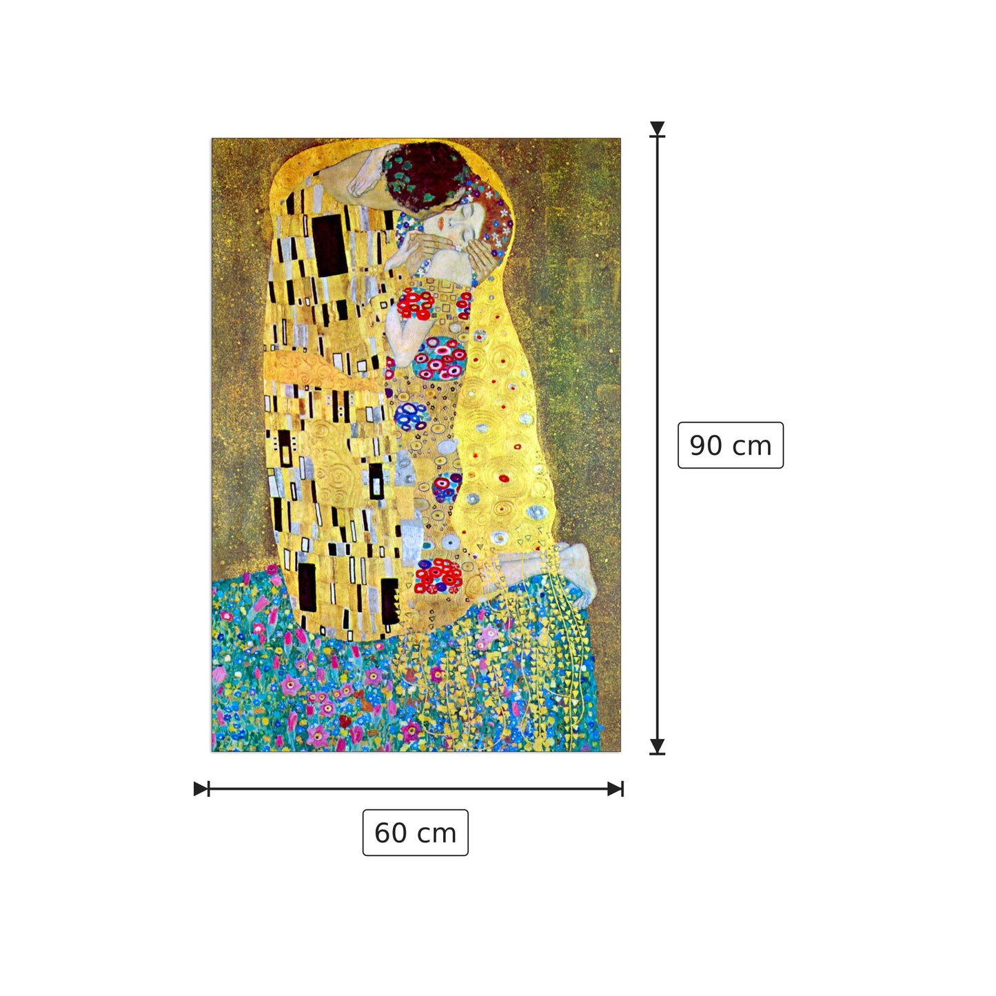 The Kiss 2 - Klimt Gustav - cm 60x90 - Pannello in MDF