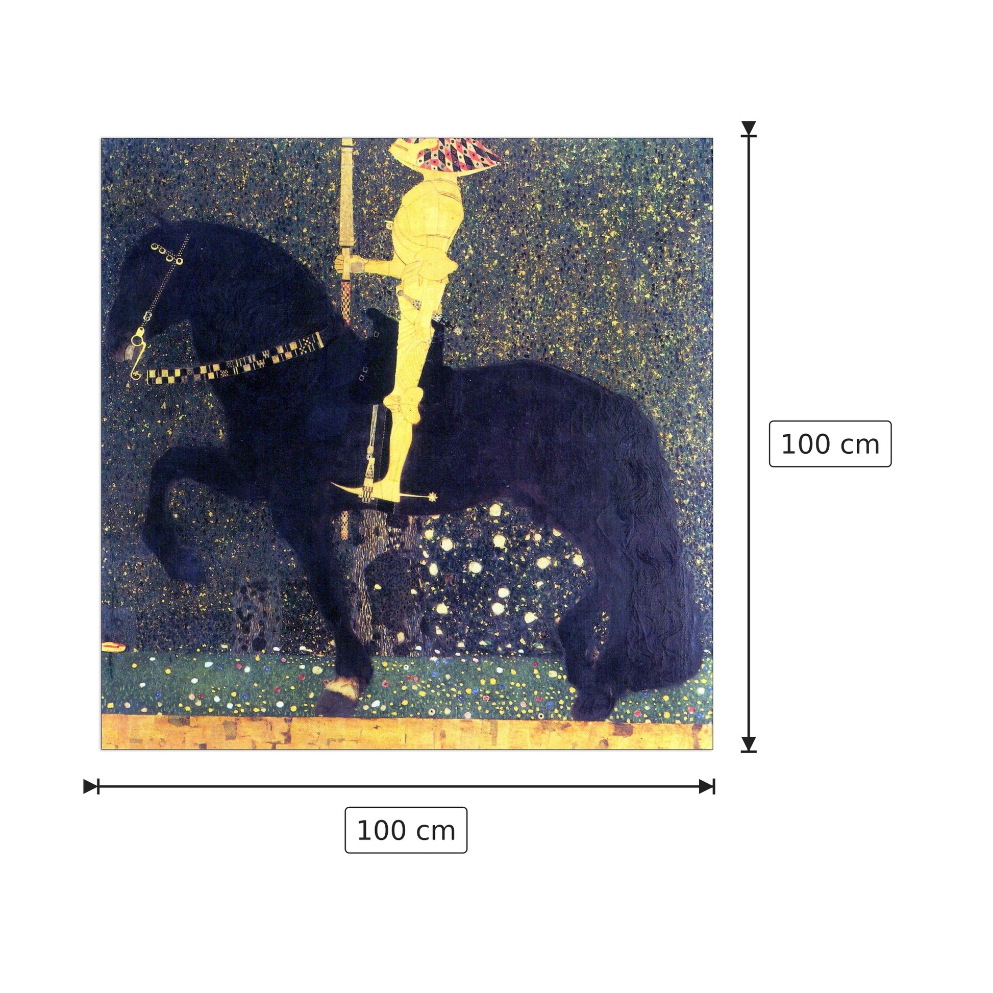 The life of a struggle (The Golden Knights) - Klimt Gustav - cm 100x100 - Pannello in MDF