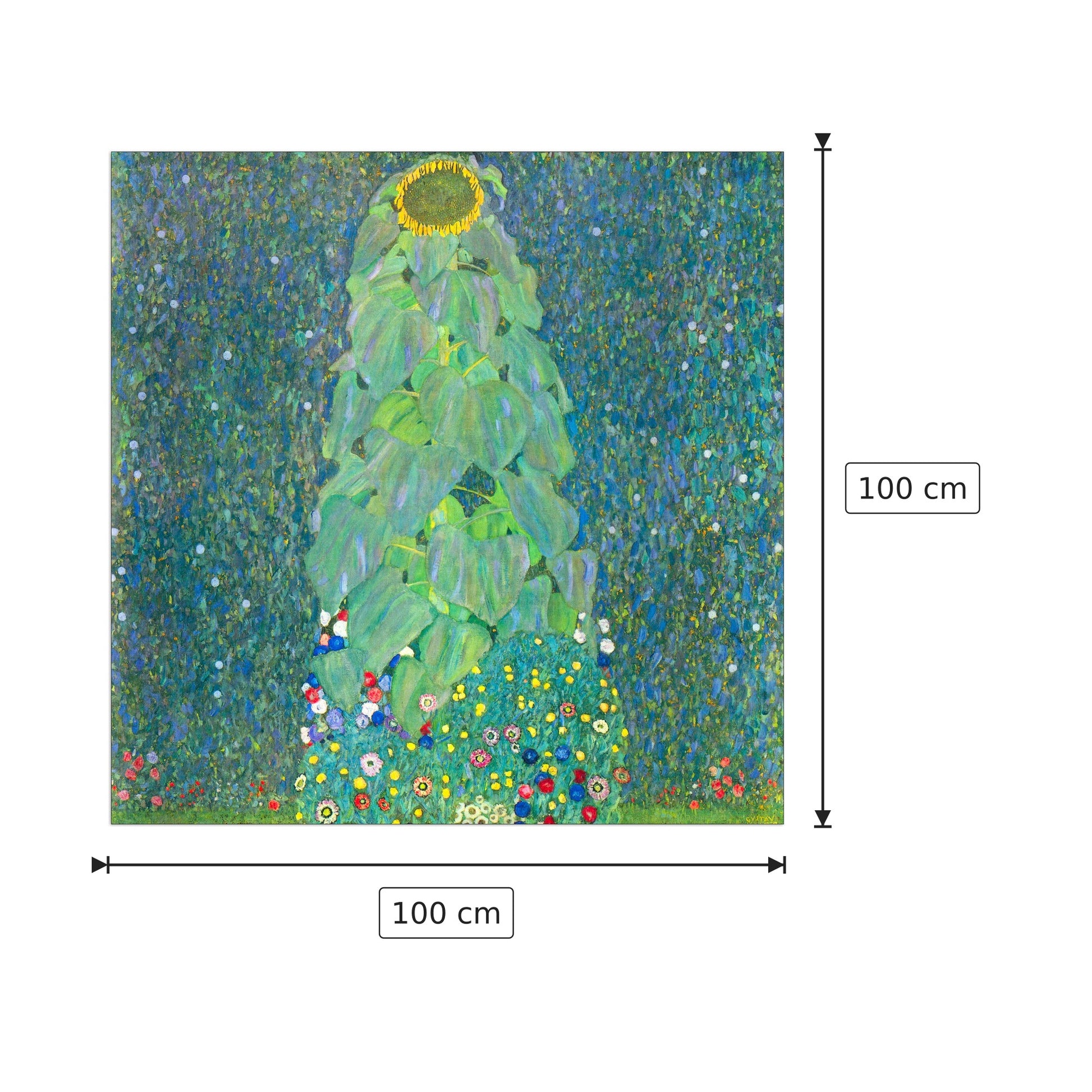 The Sunflower - Klimt Gustav - cm 100x100 - Pannello in MDF