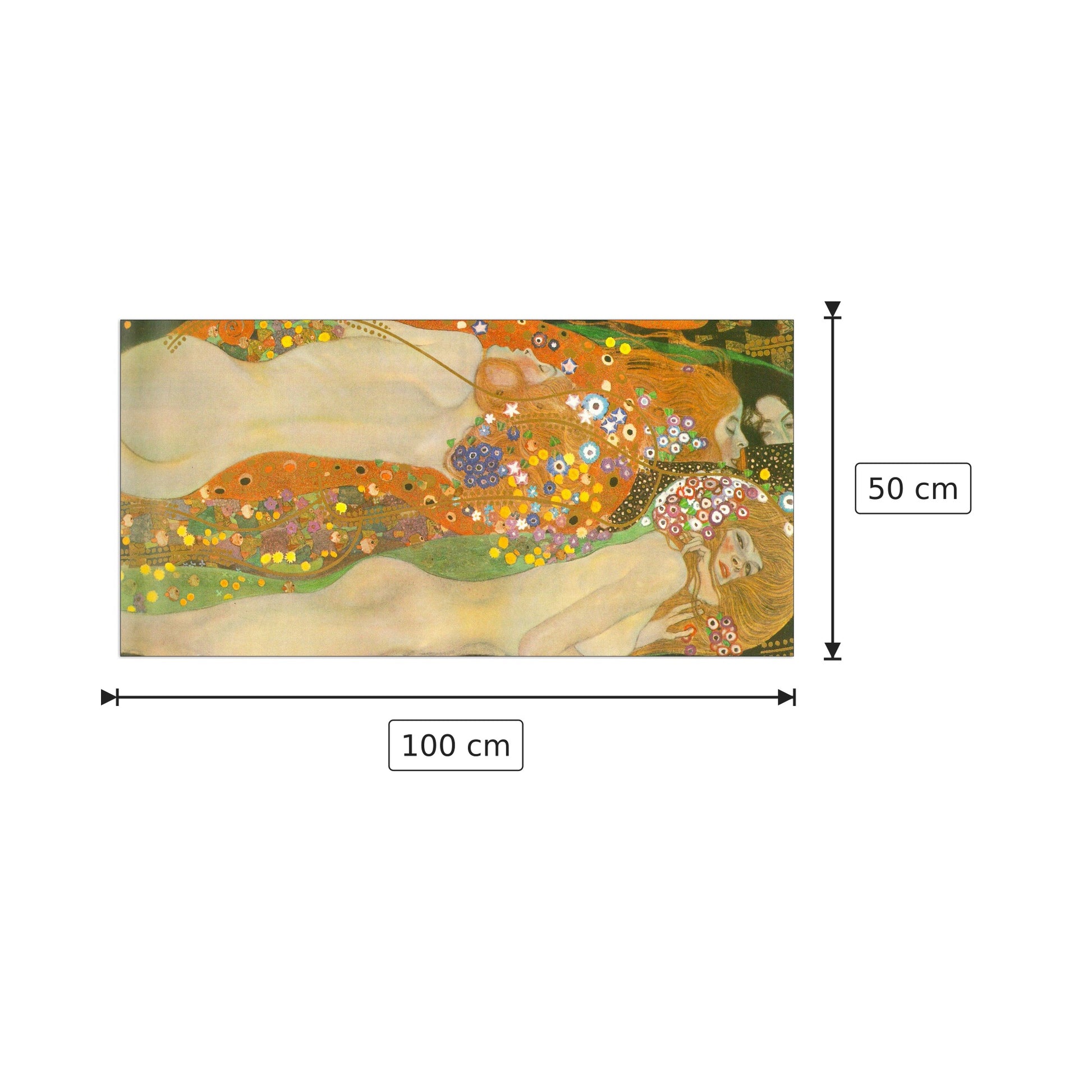 Water snakes (friends) II - Klimt Gustav - cm 100x50 - Pannello in MDF