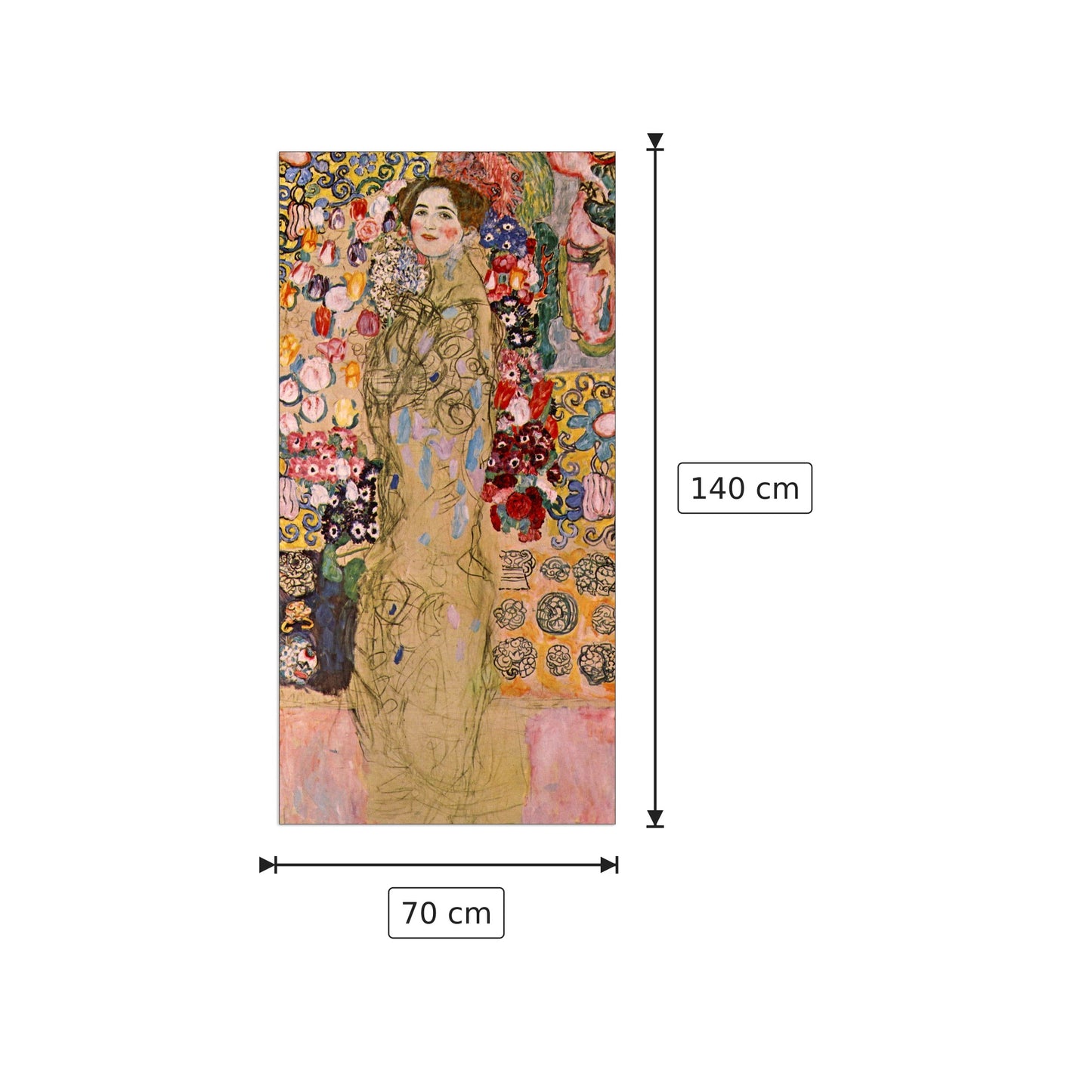 Portrait of Maria Munk - Klimt Gustav - cm 70x140 - Pannello in MDF