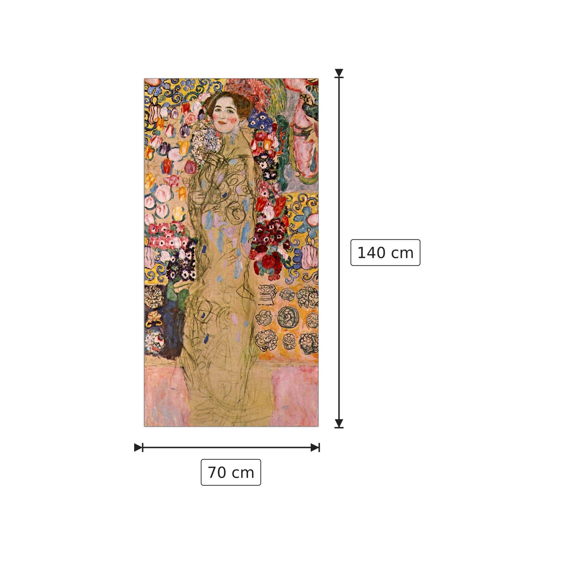 Portrait of Maria Munk - Klimt Gustav - cm 70x140 - Pannello in MDF