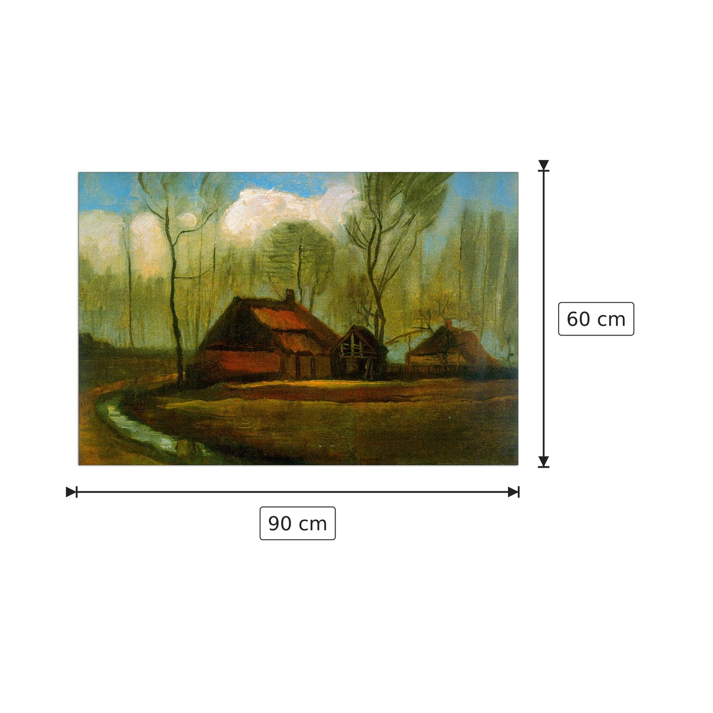Among Trees - Van Gogh Vincent - cm 90x60 - Pannello in MDF