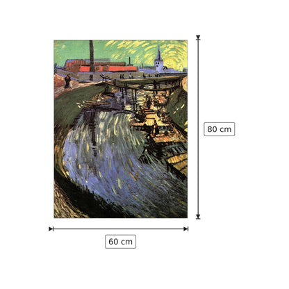 Canal with Women Washing - Van Gogh Vincent - cm 60x80 - Pannello in MDF